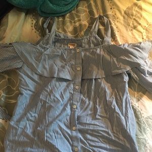 Off the shoulder striped blouse